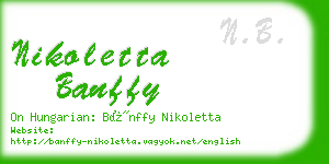 nikoletta banffy business card